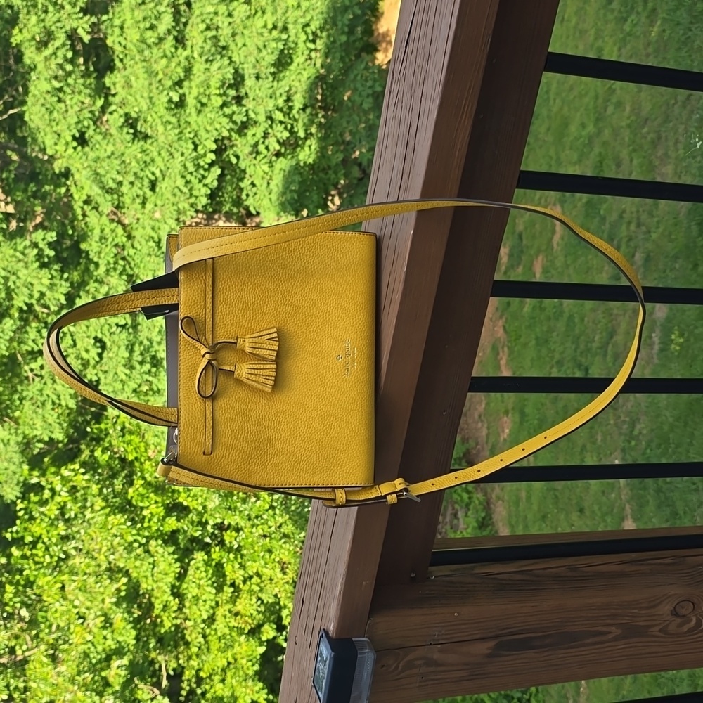 NWT Kate Spade Sunflower yellow satchel crossbody - Picture 2 of 8
